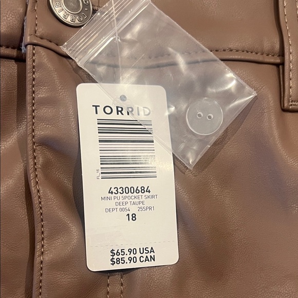 Torrid Deep Taupe Faux Leather Skirt - Picture 2 of 3